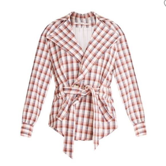 NWT Veronica Beard Lin Belted Plaid Jacket Blazer - Picture 11 of 15